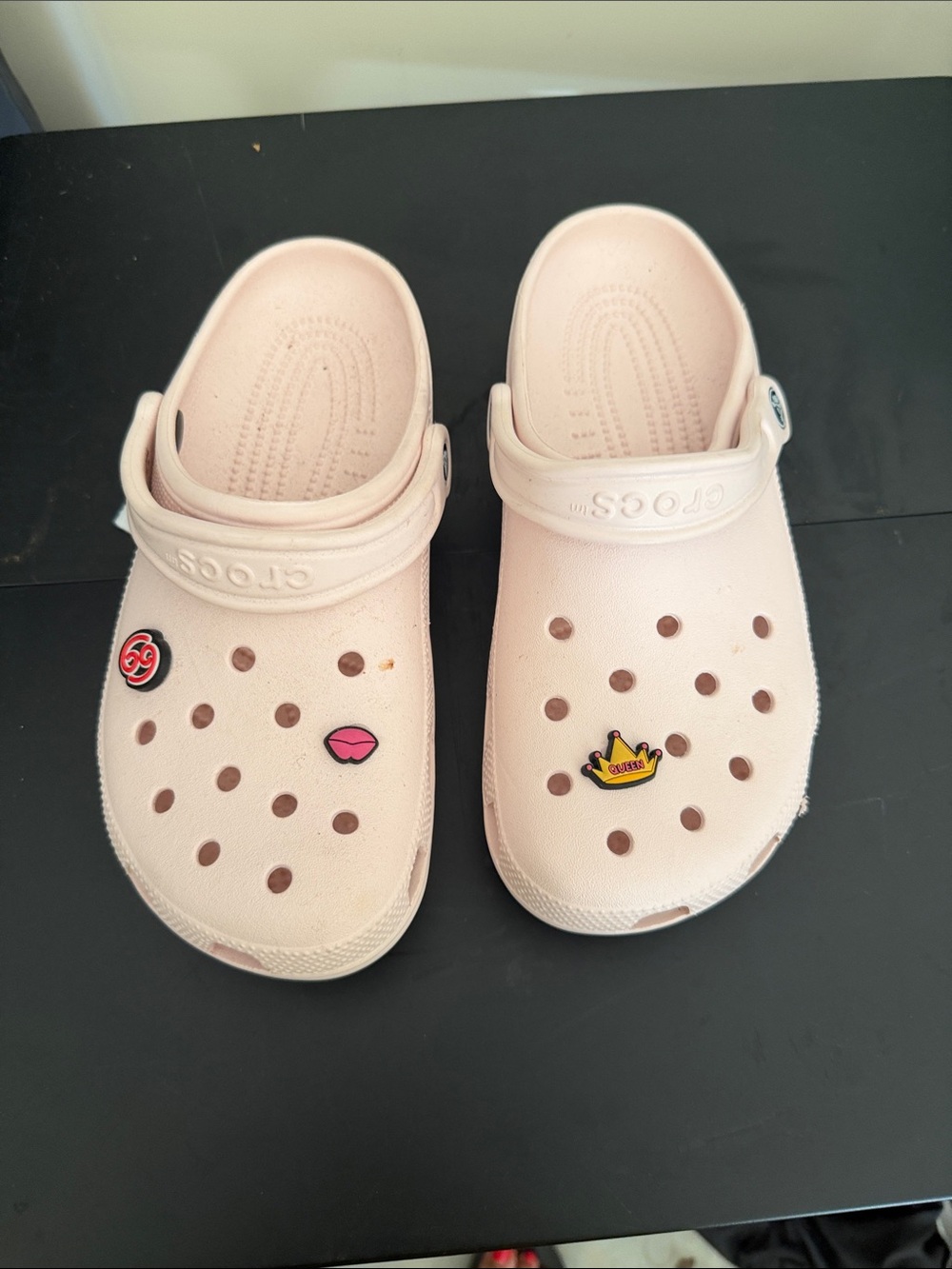 CROCS Classic Clog in Pale Pink with Jibbitz